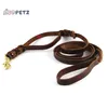 Braided Dog Leash 100 Cow Leather Dog Rope with Two Handles for German Shepherd Labrador Pitbull 180cm Long3817955