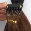 Colore personalizzato disponibile 6D estensioni dei capelli umani 9A Nero Brown Brown Professional 100Strands 100 grammi / set può essere in stile con ferro