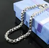 DHL 3mm Square Rolo Silver Link Łańcuch Bransoletka Okrągły Vintage Bransoletka Dla Mężczyzn Kobiety Biżuteria Charms Bransoletki Fit Murano Okulary Koraliki