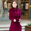 EJQYHQR 2018 새로운 봄 모직 코트 트렌치 여성 슬림 더블 브레스트 가을 겨울 오버 코트 패션 여성을위한 긴 겉옷
