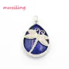 Dragonfly Water Drtop Natural Stone Pendants Pendulum Silver Plated Charms Crystal Fashion Jewelry For Women4901689