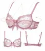 Dessous bh set Sexy Spitze Unterwäsche Push-Up büstenhalter Dessous Transparent Bralette Frauen Bh Höschen Set3334