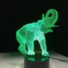 3d candeeiro de mesa luz noturna elefante animal forma de toque sensor 7 mudança de cor levou