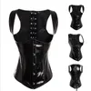أعلى زائد الحجم corselet السيدات الجديد التخسيس مثير PVC الملابس الداخلية البلاستيكية الفولاذ