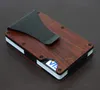 Держатель натуральных деревянных кредитных карт RFID Блокирование денег клип минималистский алюминиевый передний карманный кошелек для бизнеса идентификатора бизнеса для 251R