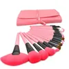 24 stks draagbare professionele make-up borstels tool make-up borstel met tas set hout oogschaduw blush borstel neus fundering kit