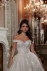 2020 Designer Off the Shoulder Wedding Dresses Luxury Ball Gown Appliqued Lace Wedding Dress Chapel Train Bridal Gowns