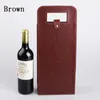 4 Colors Luxury Portable PU Leather Double Red Wine Bottle Tote Bag Packaging Case Gift Storage Boxes With Handle LX0978