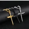 Designer Halskette Edelstahl Männer Frauen Kreuz Halskette Religiöse Gold Silber Schwarz Nagel Kreuz Anhänger Halskette Schmuck Box Link