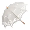 New 26" Long Cotton Embroidery Lace Umbrella Romantic Wedding Accessory Sun Umbrella Photograph White Ivory Black