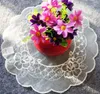 Hot Broderi Lace Table Place Mat Cloth Placemat Pot Cup Kaffe Mugghållare Runda Coaster Dining doily Drink Tea Pad Christmas Kitchen
