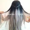 Fermaglio per capelli cosplay ombre da scuro a blu nell'estensione dei capelli dritto mega pad per capelli sintetico caldo accessorio per parrucchino da donna popolare