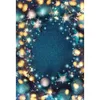 Sfondo fotografico blu scuro Palline di Natale Stampate Stelle glitterate Pois dorati Sfondo per bambini per bambini