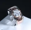 Victoria Wieck ręcznie robiona biżuteria modowa 925 Sterling Silverrose Gold wypełnienie osobne kolor biały topaz cz diamentowy zespół męski zespół R221E