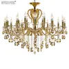 Moderno ferro forjado lustre de cristal luminária hanglamp lustre de sala ouro luminária iluminação interior para foyer villa sala estar