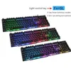 LOIOG Tastiera da gioco con retroilluminazione a 3 colori russo / inglese Teclado Gamer Floating LED retroilluminato USB Sensazione meccanica simile