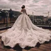 Роскошные жемчужины с бисером аппликации свадебное платье очаровательные арабия принцесса свадебные платья невероятное шариковое платье тюль часовня поезд свадебное платье