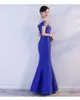 Fashion Summer Women Sexy vestido Off Shoulder Strap Dress mermaid style Vintage long wedding Party Dresses blue and red gown