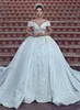 Plus la taille de luxe Dubaï arabe dentelle robes de mariée dentelle Applique hors épaule 3D Floral Applique robe de mariée robes de mariée vestido de novia
