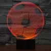 3D الصمام ليلة ضوء الجدول مكتب الوهم البصري مصباح 7 لون الإضاءة كرة القدم # R45