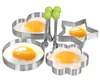 Wholesale multi modeling thickened stainless steel sleeved heart shaped circular frying device frying egg mould Tools