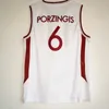 Tanie 6 Kristaps Porzingis Jerseys Men Sport Latvija Basketball Jerseys Porzingis mundures Team Color White College