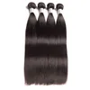 Malaysian Human Hair Straight Bundles With 6X6 Lace Closure Middle Three Free Part 5 Pieces/lot Hair Extensions 10-28inch