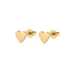 Everfast 10Pairs/Lot Black Gold Solid Love Heart Earrings Stainless Steel Earring Hiphop Love Ear Studs Jewelry Hiphop Women Men Earring Jewelry