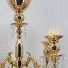 Chandelier de candélabre en métal brillant à 30quot Tall Gold avec des cristaux suspendus au bougeoir votif Mariage de mariage Centraire 7473024