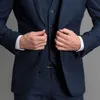 Navy Blue Formal Men Suits Slim Fit For Wedding Tuxedos 3 -delige geruimde revers op maat gemaakte zakelijke bruidegom Tuxedo Jacket Pants 1802955