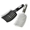 Cheveux lisses brosse à cheveux de porc pur femmes brosse à cheveux mouillés style professionnel en plastique Nylon grand peigne plié outil de coiffure 8973758