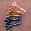 Ventas al por mayor Pipas de 4 pulgadas Accesorios para fumar Cachimba Cuchara de tabaco Mini pipa de vidrio de color Pipas de mano pequeñas para quemador de aceite Dab