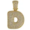 Hip Hop A-Z Bubble Letters Collana con ciondolo Zircone cubico 26 alfabeto Fascino Oro Argento Colore Corda intrecciata Catena per uomo Donna Gioielli regalo