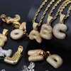 Mens Hip Hop Sieraden Mode Iced Out Brief Hanger Ketting Gold Initial Letters Kettingen voor Mannen