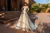 2019 New Stunning Mermaid Wedding Dresses with Detachable Train Light Champagne Full Lace Custom Made Country Bridal Gowns Plus Size