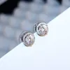 Orecchini a bottone coreano super flash 3A zircone corona di diamanti orecchini squisiti temperamento femminile gioielli sexy da donna orecchini ipoallergenici di alta qualità