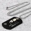 Creative bullet military pendant for men high street wear hip hop jewelry necklace for men fashion 3 colors men chains free shipping