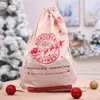 Christmas Candy Bag Santa Claus Drawstring Sack Rustic Vintage Stockings High Quality Xmas Gift Bag Christmas Decorations Festive Supplies