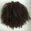 mulheres quentes kinky encaracolado abacaxi Rabo extensão do cabelo humano, Dark Brown cabelo indiano virgem cordão rabos de cavalo cabelo humano com 120g estrondo