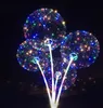 Hot Lysous LED Air Balloon Clear Bobo Ball Bubble Balloon med LED Strip Koppar Tråd för födelsedag Weedding Julleksaker