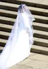 Renvita brudklänningar Juvel Långärmade Sjöjungfru Bröllopsklänningar Baksida Dragkedja Sweep Train Bröllopsklänningar med 3 m lång slöja Specialtillverkade