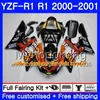 Kropp för Yamaha Glossy Red White YZF 1000 YZF R 1 YZF-1000 YZFR1 00 01 Ram 236HM.48 YZF-R1 00 01 Bodywork YZF1000 YZF R1 2000 2001 Fairing