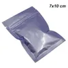 7x10 cm 200 Pieces roxo Zipper Mylar da folha Bolsas Zipper fechamento Seal calor Amostra pacotes com entalhes folha de alumínio Resealable Pouch