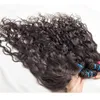 Venda quente Malaio Molhado e Ondulado Do Cabelo Com Fechamento 4 Pcs Muito Onda de Água Malaio Virgem Rendas Encerramento 4x4 Com Feixes de Tecer Cabelo Humano