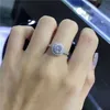 女性用結婚指輪S925スターリングシルバージュエリーキュービックジルコニアファインジュエリーピンクラウンドストーンブライダルジュエリーエンゲージリングS18101002