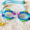 Barn Antifog vattentäta simglasögon för pojkar och grills tecknad mönsterdykningsglas med öronproppar silikon simning glasögon 9160171