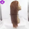 Afrikaanse Box Braid Pruik Synthetische middenbruine kleur Volledige vlechten Lace Front Pruiken met babyhaar natuurlijke haarlijn9571152