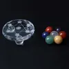 Natural 7 pcs crystal Ball Chakra quartz Sphere Healing gem Stone Beads Fengshui Decor & Glass Stand