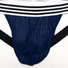 Mens sexiga jockstrap luftiga ögat fashional sport trosor g2435 främre påse jocks rems tillbaka