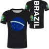 ブラジルTシャツ無料カスタムネームナンバーブラタカントリーTシャツポルトガルBRフラッグポルトガル語プリント写真ブラジルFederativa DIY服